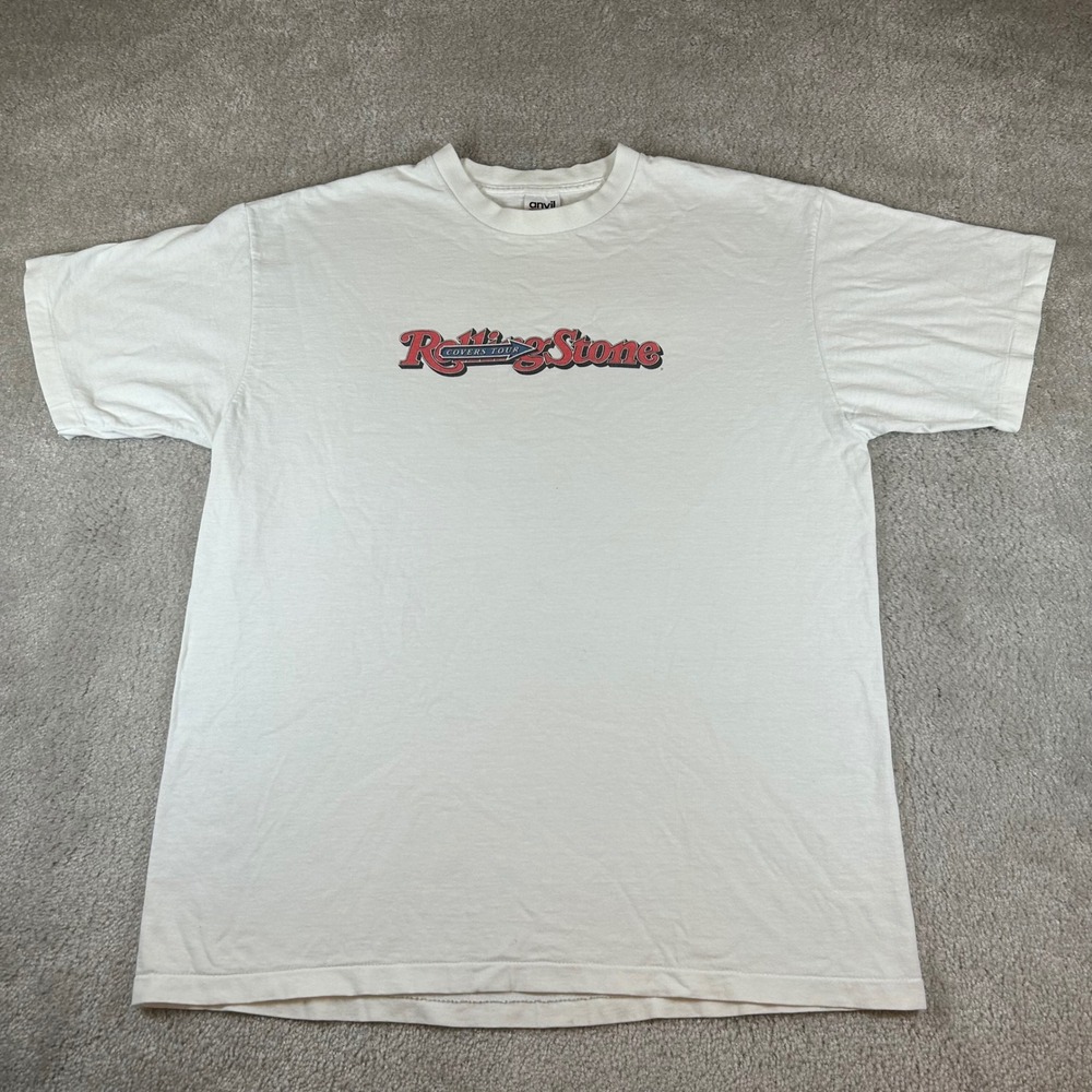 Vintage 1997 Anvil Rolling Stone Covers Tour T-Shirt Men XL White Made in USA